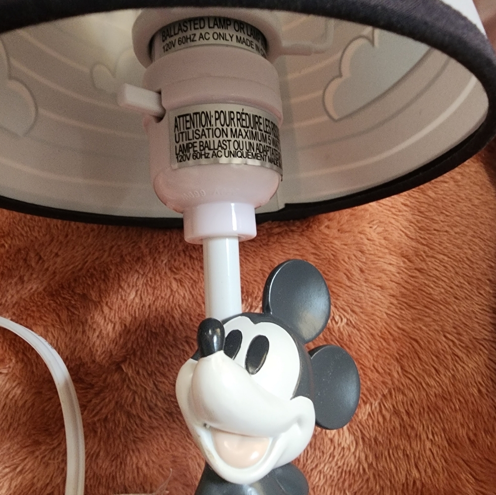 Disney Baby Moonlight Mickey Mouse Lamp with Shade & Bulb - Gray - Picture 9 of 11